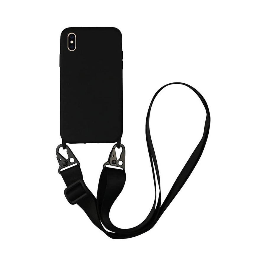 Coque Silicone avec Bandoulière iPhone XS Max Noir – La Mobile