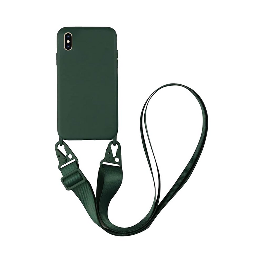 Coque Silicone avec Bandoulière iPhone XS Max Vert Foncé – La Mobile