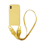 Coque Silicone avec Bandoulière iPhone XS Max Jaune – La Mobile