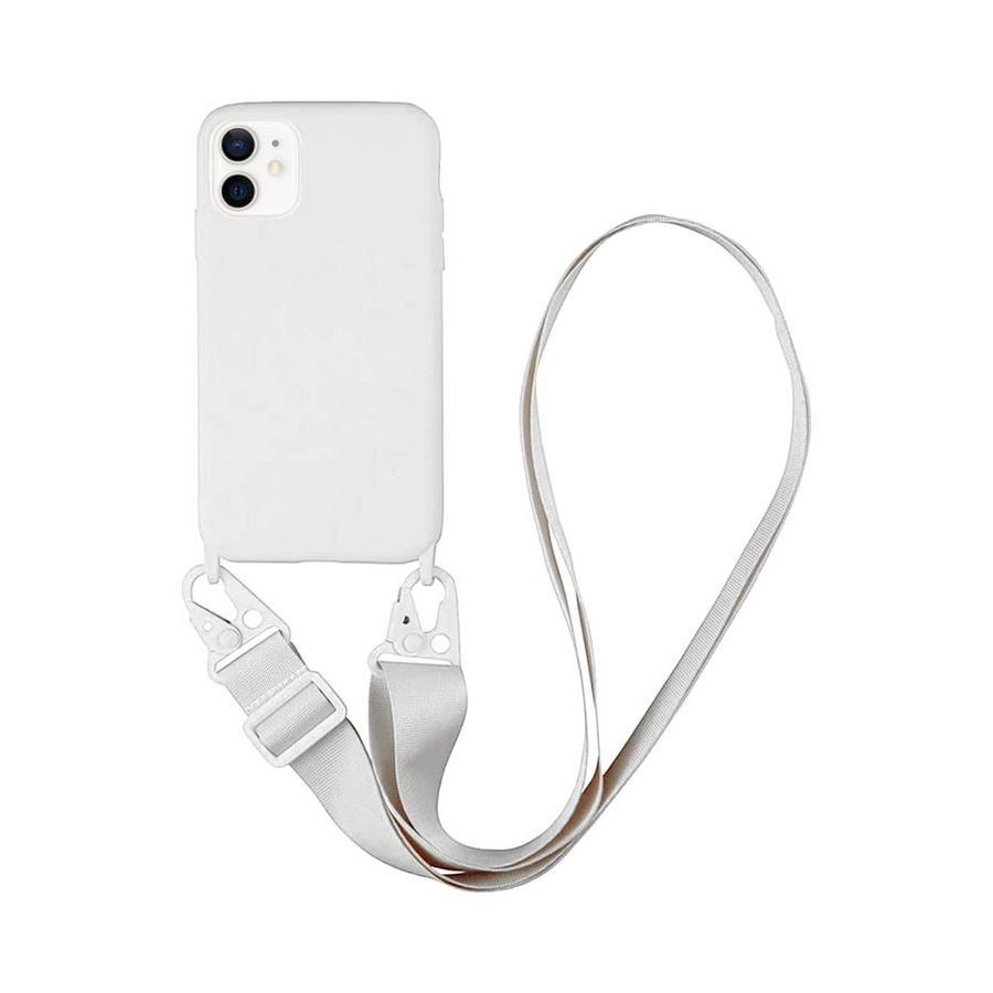 Coque Silicone avec Bandoulière iPhone 12 Mini Blanc – La Mobile