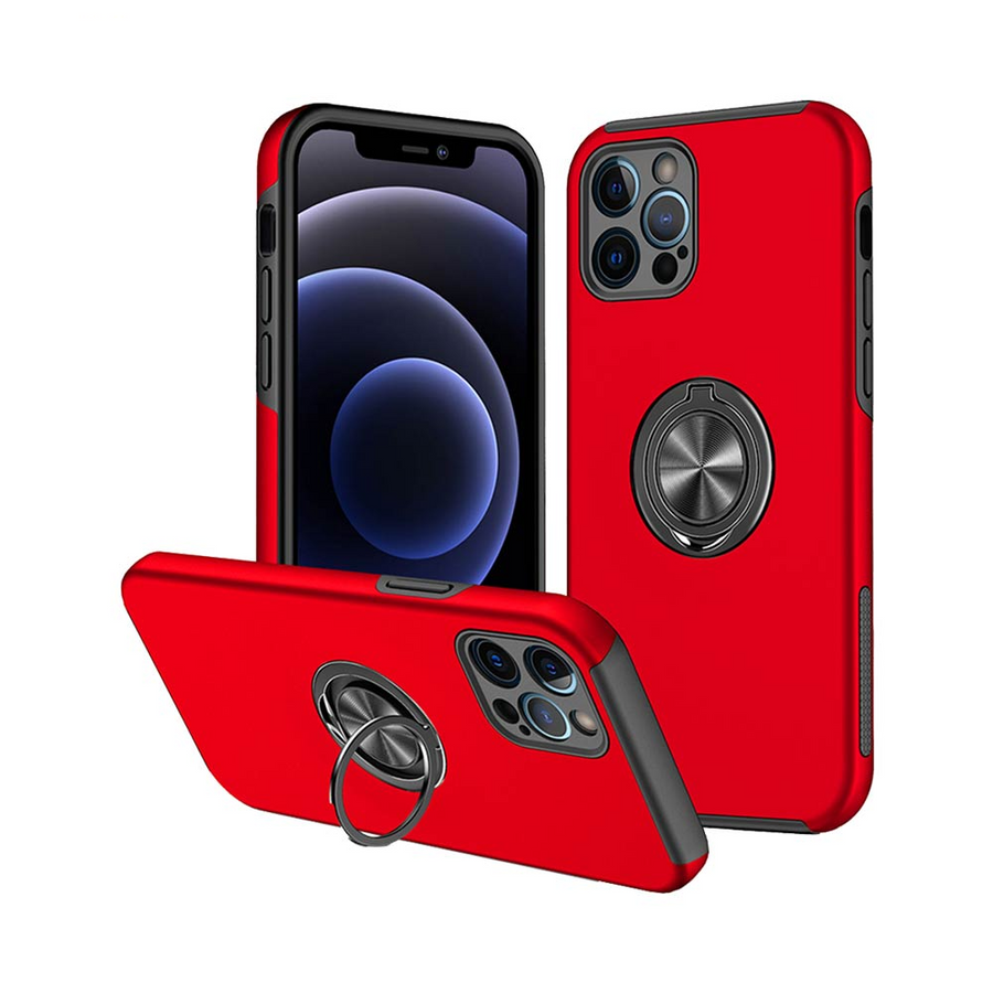 Coque avec Anneau IE013 iPhone 12 Pro Rouge