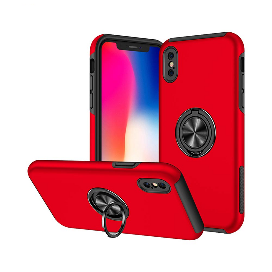 Coque avec Anneau IE013 iPhone XS Max Rouge