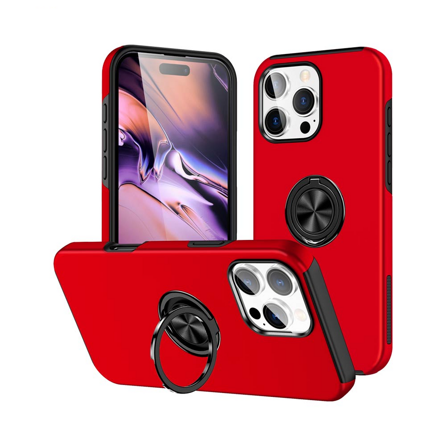 Coque avec Anneau IE013 iPhone 16 Pro Max Rouge