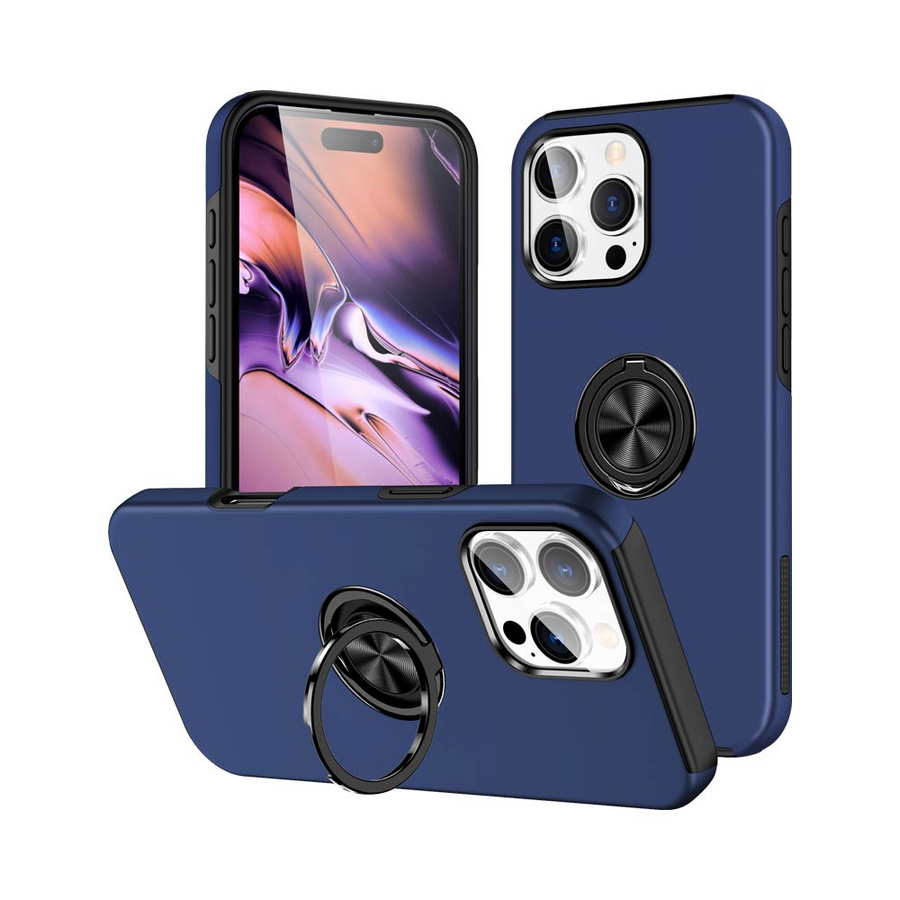 Coque avec Anneau IE013 iPhone 16 Pro Bleu