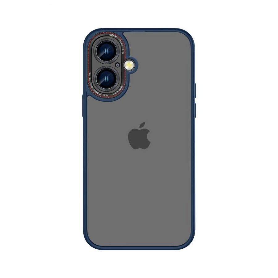 Coque Canon Lens iPhone 16 Plus Bleu