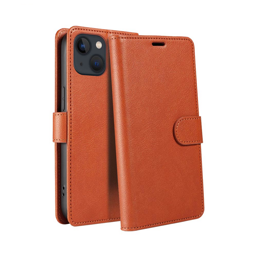 Housse Portefeuille IP011 iPhone 13 Marron