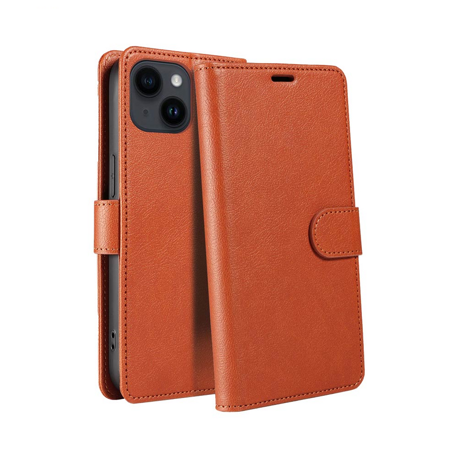 Housse Portefeuille IP011 iPhone 14 Marron