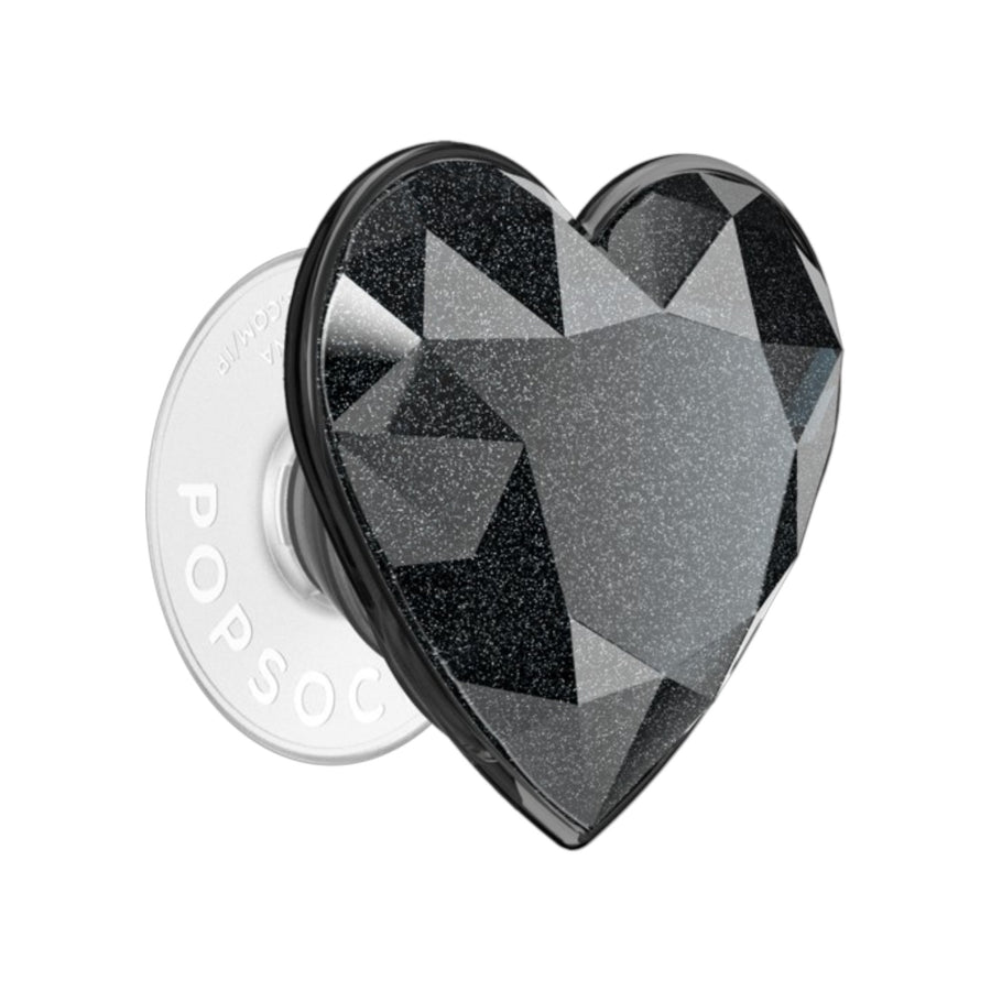 PopSockets PopGrip Cœur Cristal Noir Pailleté – La Mobile