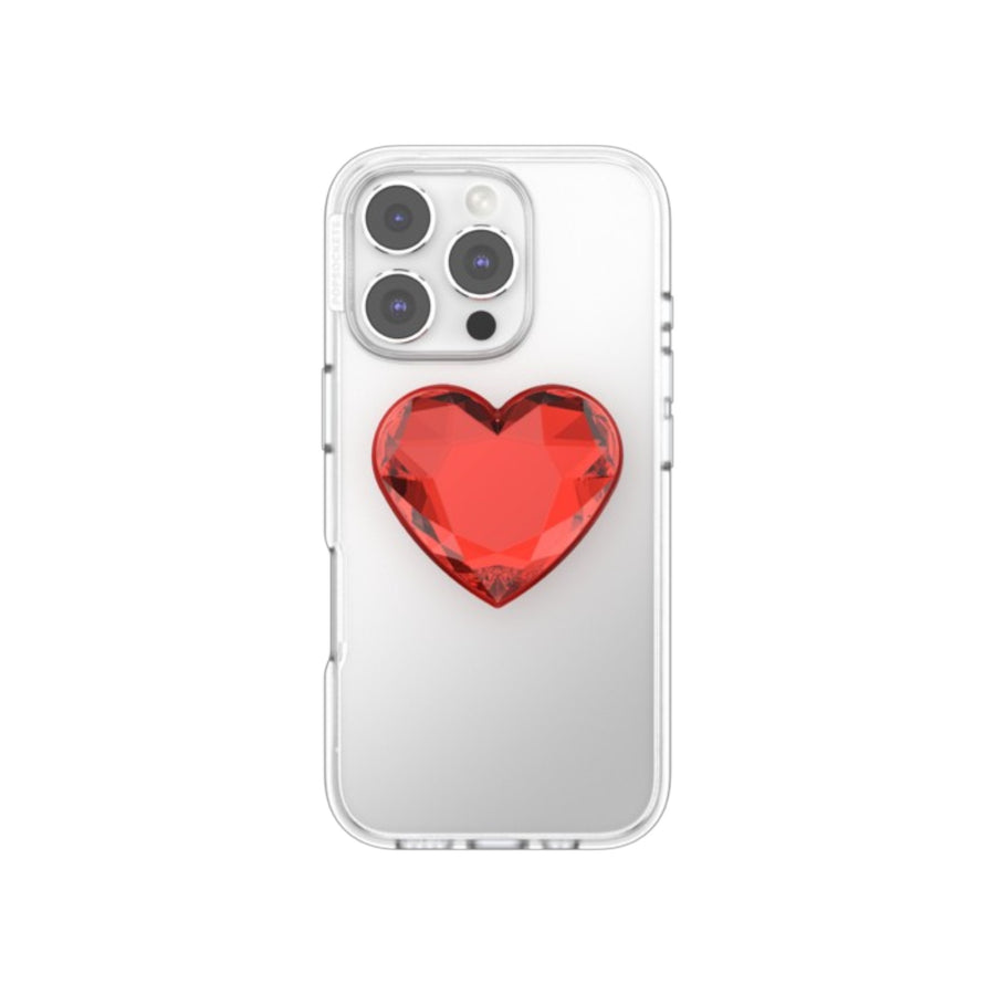 PopSockets PopGrip Cœur Cristal Rouge – La Mobile