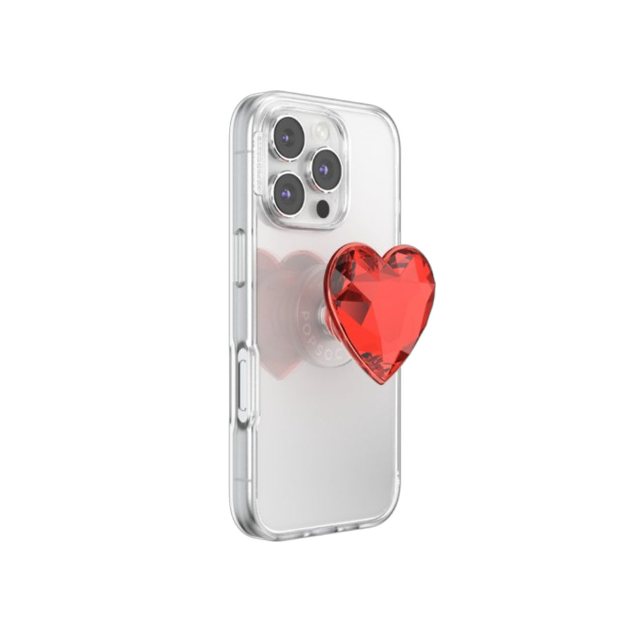 PopSockets PopGrip Cœur Cristal Rouge – La Mobile