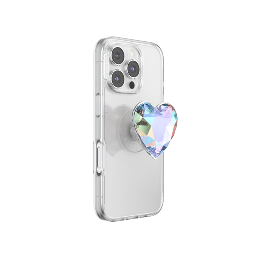 PopSockets PopGrip Cœur Iridescent Transparent – La Mobile